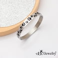 thumbnail image 3 of ‎555Jewelry Stainless Steel Dog Lover Paw Print Solid Slip-On Cuff Bangle Bracelets for Women & Girls, Silver, 3 of 7