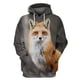 thumbnail image 3 of Sudadera con capucha de zorro animal para hombre y mujer, con estampado 3D, informal, de gran tamaño, estilo hip hop, Harajuku, para parejas, 3 of 5