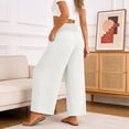 thumbnail image 5 of JIAYUE Women's Pants Ankle Length Wide Leg High Waist Palazzo Summer Flowy Beach Trousers With Pockets Stylish Bottoms For Women, 5 of 6
