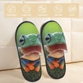 thumbnail image 2 of Fotbe Tree Frog Pantuflas Peludas para Mujer con Estampado, Zapatillas de Peluche, Zapatos de Invierno para Casa, Uso Interior y Exterior-Large, 2 of 8