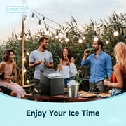 Simzlife Countertop Ice Maker, 9 Bullet Ice in 6 Minutes, 26 lbs/Day, Self-Cleaning, Dual Ice Sizes Includes Ice Scoop & Basket, for Home, Office & Parties