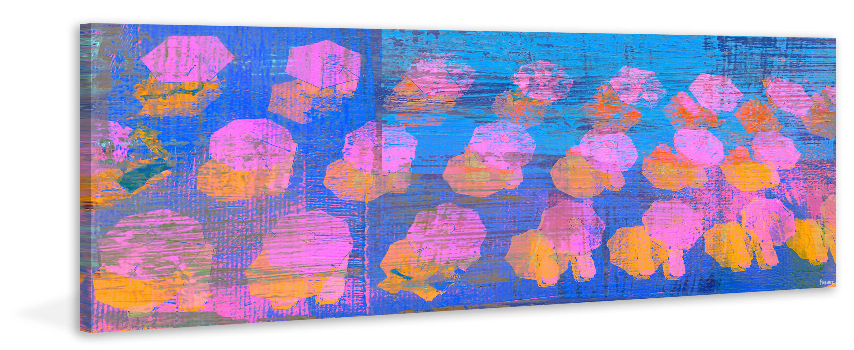 "Pink and Orange" Painting Print on Wrapped Canvas