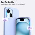 thumbnail image 4 of Compatible with iPhone 15 Plus Case 6.7", Slim Liquid Silicone 3 Layers Full Covered Soft Gel Rubber Cover Protective Phone Case with Anti-Scratch Microfiber Lining-Baby Blue, 4 of 14