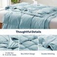 thumbnail image 6 of Unikome Lightweight Goose Feather Fiber Comforter, Cal King Size, Soft Duvet Insert with Box Stitch Design, 8 Loops, Machine Washable, 108 x 94 in, Blue, 6 of 10