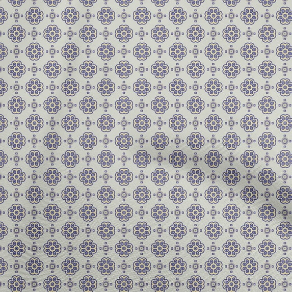 oneOone Cotton Poplin Dusty Gray Fabric Asian Ornamental Tile Sewing Material Print Fabric By The Yard 56 Inch Wide