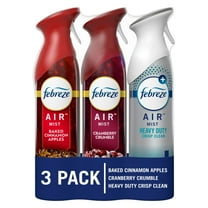 Febreze Air Effects Odor-Fighting Air Freshener Apple Cider, Cranberry Tart, Heavy Duty Crisp Clean, 8.8 oz. Aerosol Can, Pack of 3