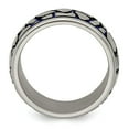 thumbnail image 2 of Grey Titanium Ring Band Wedding Blue Edward Mirell Anodized Brushed 10mm, 2 of 8