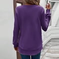 thumbnail image 3 of dGslk Womens Long Sleeve Knit Pullover Sweater Casual Loose Fit Crew Neck Soft Lightweight Top for Ladies Autumn Winter Purple L, 3 of 3