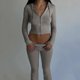thumbnail image 2 of Gibobby Set Pants y Sudadera Mujer Traje con capucha de punto Conjunto de pantalones de manga larga de cintura alta sexy para mujer(Gris,G), 2 of 5
