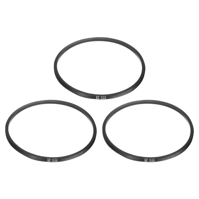 Uxcell 3Pcs 3L245 Correa en V de Caucho Clásica Envuelta, 24.5" (622mm) Circunferencia Exterior, Correa en V Perfil 3L 3/8" Ancho 7/32" Altura