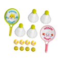 thumbnail image 1 of Juego de 2 raquetas de bádminton para niños, juguete deportivo con pelota y volante portátil Contiene 12 bolas, 1 of 9