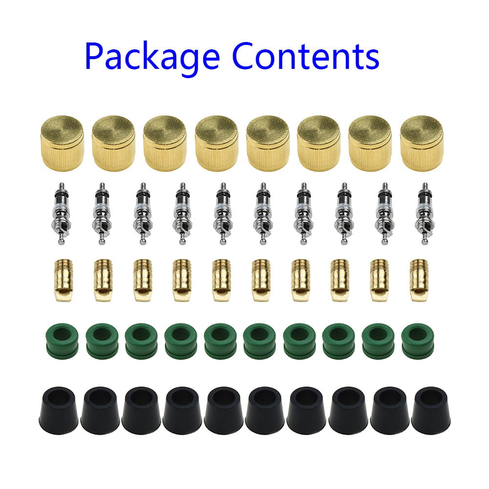 Refrigerant Charging Hose Repair Kit Cap Core Tool Set W/ 1/4&3/8 Gaskets HVAC 