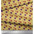 thumbnail image 2 of Soimoi Yellow Rayon Fabric Ranunculus & Chrysanthemum Floral Print Sewing Fabric Yard 42 Inch Wide, 2 of 3
