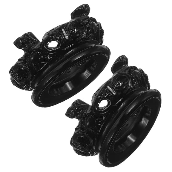 LOLIPPYY 2Pcs Multifunctional Resin Crystal Ball Holder Black Sphere Stand for Quartz and Globe Decor