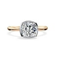 thumbnail image 2 of AFFY Solitaire Anniversary Wedding Rings for Women Center 7MM Cushion Cut Lab Created Moissanite Engagement Ring Jewelry Gift for Her In 14K Rose Gold Over Sterling Silver Size 7.5, 2 of 6