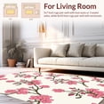 thumbnail image 2 of ODIKA 5'x7' Machine Washable Non-Slip Area Rug, Chinoiserie Inspired Blossom with Branch Motifs High Traffic Rug, Pink, 395547, 2 of 7