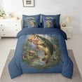 thumbnail image 2 of Manfei Bass Fish 7 Pieces Bedding Comforter Set,Fishing Hunting Full Bedding Set Lightweight,Lodge Cabin Fitted Sheet Flat Sheet,Breathable Rustic Bedroom Decoration,Reversible, 2 of 6