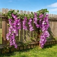thumbnail image 4 of 6 Feet 10 Branches Light Purple Artificial Wisteria Flowers Hanging Vine for Home Garden Wedding Decor, by Bradem, 4 of 5