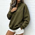 thumbnail image 7 of Hurxie Womens Quarter Zip Pullover Casual Shirts Half Zip Sweatshirts 1/4 Zip Pullover Women Pullover Sweatshirts Army Green,S, 7 of 7