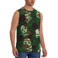 thumbnail image 2 of Yiaed Camouflage Skull Print Men's Singlet Vests Summer Running Muscle Tank Tops Gym Undershirt Round Neck Sleeveless for man, 2 of 5