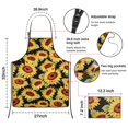 thumbnail image 3 of Black Green Leaf Sunflower Pattern Apron-Garden Aprons for Women with Pockets-Cotton Linen Waterproof Kitchen Cooking Gardening Aprons Adjustable for Kitchen,Cooking,BBQ and Salon 33x27 Inch, 3 of 7