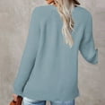 thumbnail image 4 of REORIAFEE Women's Lightweight Fit Sweater Long Sleeve Pocket Knit Pullover V-Neck Sweater Coat Light Blue M, 4 of 7