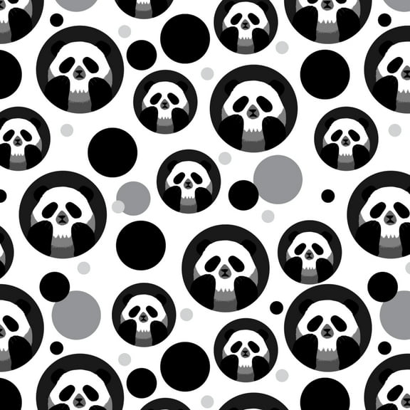 Panda Skull Optical Illusion Spooky Premium Gift Wrap Wrapping Paper Roll