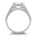 thumbnail image 3 of HeartsAndYou 1.5ct Asscher Cut Moissanite Engagement Ring for Women Halo Bridal Set 18k White Gold Over Silver, 3 of 6