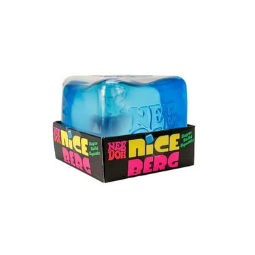 Nee Doh Nice Berg, Satisfying Square Shaped Sensory Toy, Blue, Children Ages 3 and Up