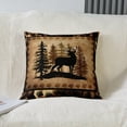 thumbnail image 2 of Cute Deer Throw Pillow Covers 18"x18" Set of 2 Soft for Girls Boys Kids Deer Hunting Throw Pillowcases Room Bear Paw Print Tree Pattern Pillow Cases Cushion Covers Exotic Style Brown Cushion Cases, 2 of 6