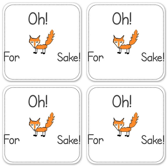 Vinyl Drink Coasters - Set of 4 - Fox Sake