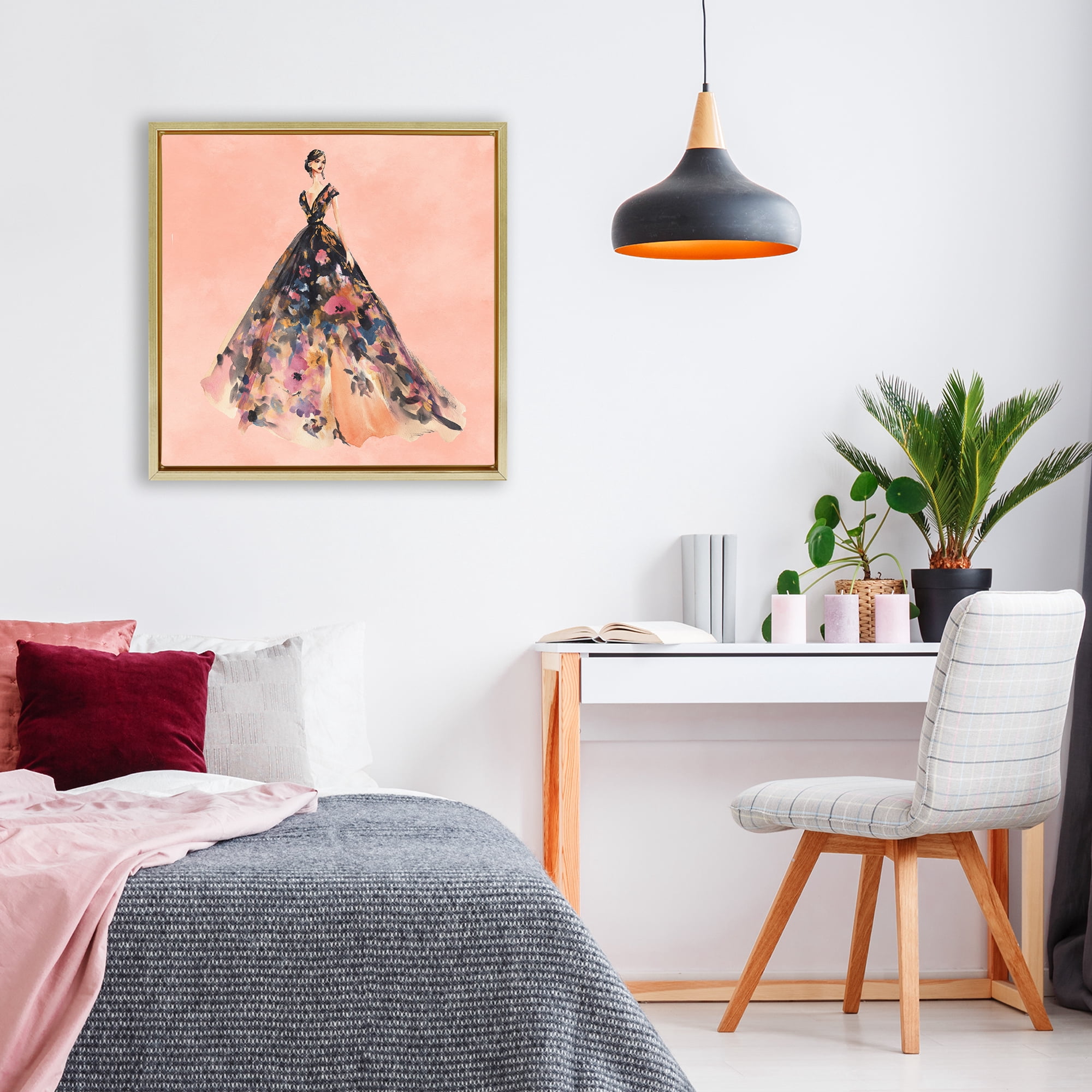 Stupell Industries Rose Gold Night Gold Framed Floater Canvas Wall Art, design by Svetlana Aleynikova