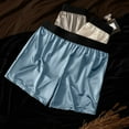 thumbnail image 2 of IWRICH Men' Ice Silk Solid Color Boxer Briefs Short Breathable Underwear Plus Size Loose Underpants Blue XXXL, 2 of 3