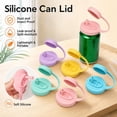 thumbnail image 2 of Silicone Can Lid Cover with Straw, Anti-Spill Beverage Can Lid, Reusable Silicone Straws Soda ​Can Covers, Topper Protector for Soda Beer Juice Drink Standard Can Top, 2 of 7