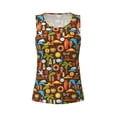 thumbnail image 4 of Xecao Cute Beach Dolphin print women's scoop neck, loose-fit workout tank tops for the gym., 4 of 9