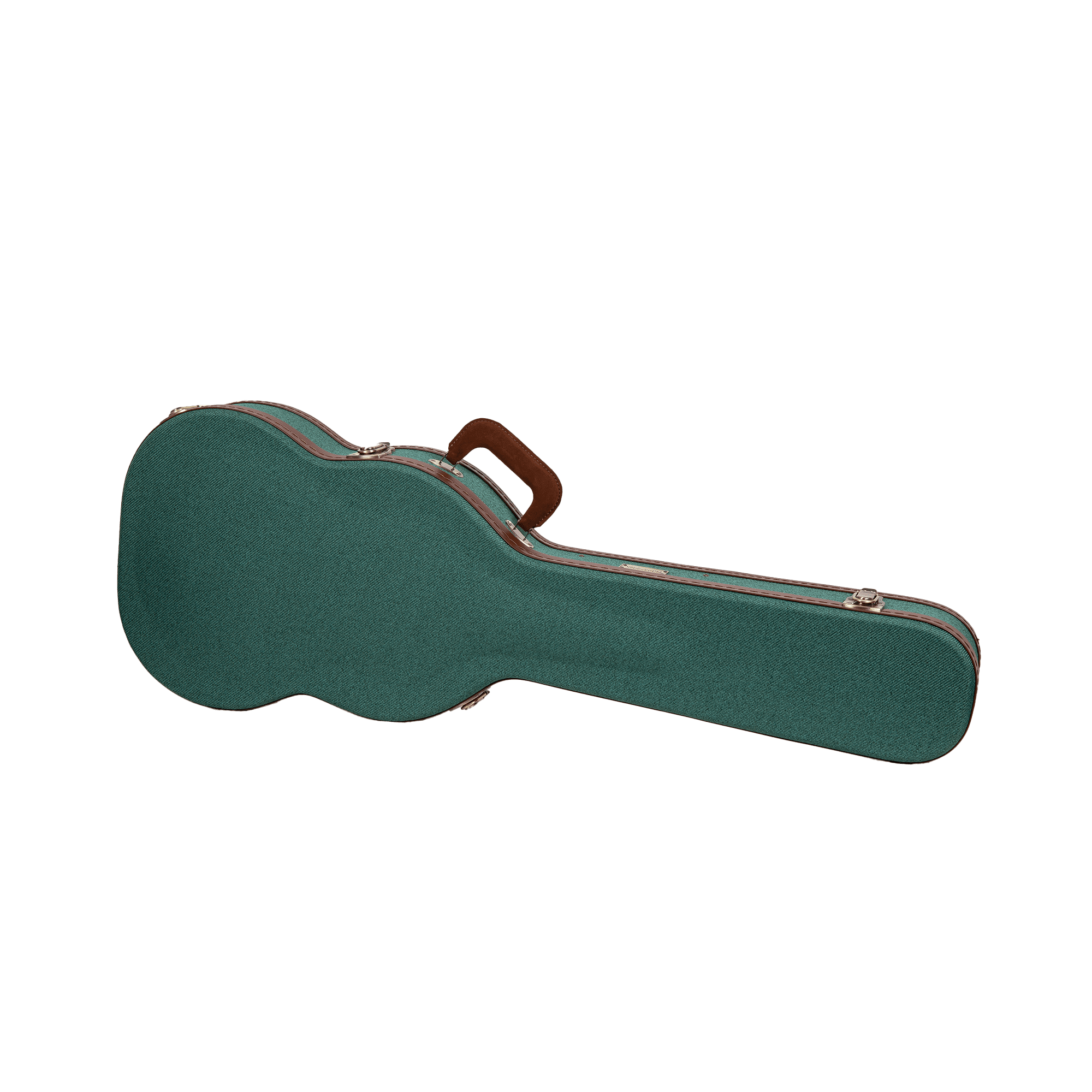 Crossrock Master Series - Wooden SG Electric Guitar Case - Security Lock, Genuine Leather Handle, Reinforced Hardware, Metal Feet, Storage Space- Malachite Blue Tweed