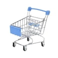 thumbnail image 2 of Mini carrito de compras, carrito de supermercado en miniatura para guardar juguetes para niñas, niños y niñas. Azul claro, 2 of 9