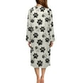 thumbnail image 2 of Xoenoiee Dog Paw Print Women's Zipper Robes Long Sleeve Bathrobe Zip Up Sleepwear Lightweight Housecoats with Pockets Ladies Loungewear Nightdress, Size XL, 2 of 7