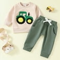 thumbnail image 2 of Towmus Toddler Baby Boys Fall Clothes Long Sleeve Shirts Tops and Pants Farm Tractor Outfits Winter Clothing Sets, 2 of 9