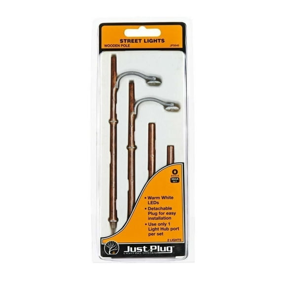 Woodland Scenics JP5646 Wooden Pole Street Lights O (2) WOOJP5646