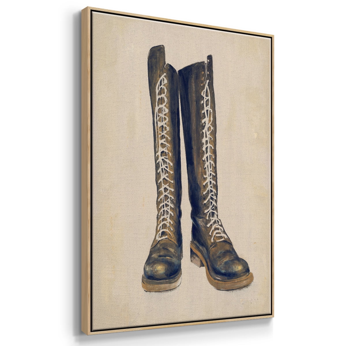 The Shoe Fits III V1 Framed Premium Gallery Wrapped Canvas - Ready to Hang - 17 x 25 - Natural Wood Floating Frame