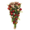 thumbnail image 2 of Decoraciones navideñas Jadeshay lazos de flores artificiales para colgar en la puerta árbol de Navidad de ratán con diseño personalizado, 2 of 12