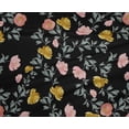 thumbnail image 4 of oneOone Polyester Lycra Black Fabric Flower & Leaves Watercolor Sewing Craft Projects Fabric Prints By Yard 56 Inch Wide, 4 of 4