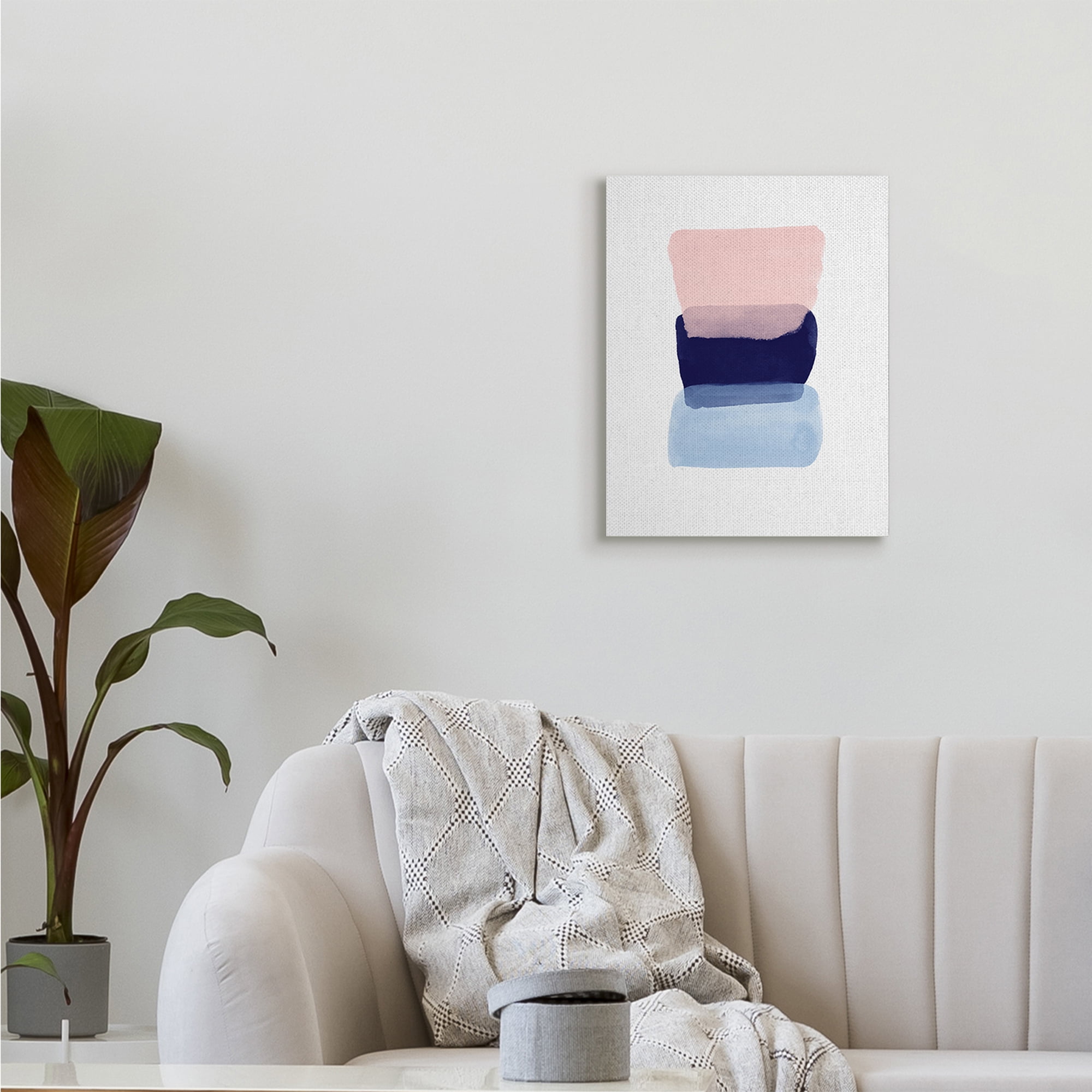 Stupell Industries Layered Squares Abstract Sides Blue Pink,16 x 20,Designed by Seven Trees Design