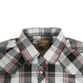 thumbnail image 4 of Coevals Club Mens Pearl Snap Plaid Western Cowboy Button Up Long Sleeve Shirts White Black Red 18 X-Large, 4 of 7