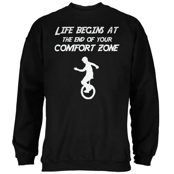 Comfort Zone Unicycle Black Adult Sweatshirt - Large