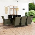 thumbnail image 1 of vidaXL 9 Piece Outdoor Dining Set with Cushions Poly Rattan Brown, 1 of 1