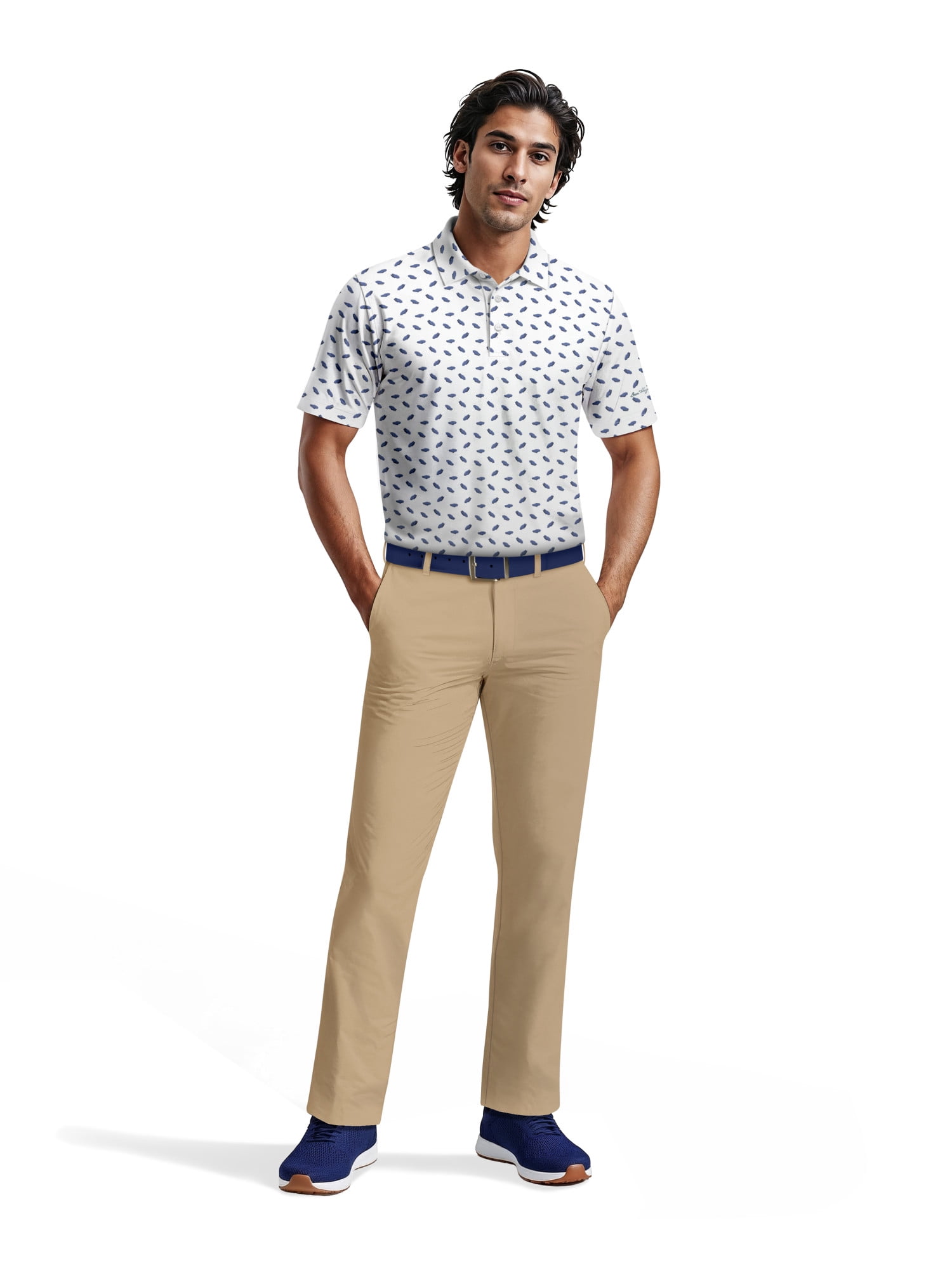 Ben Hogan Men's & Big Men's Performance Car Print Short Sleeve Polo Shirt, up to 5XL