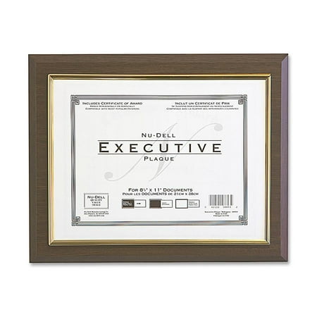 - Nu-Dell, NUD18851M, Insertable Executive Award Plaque, 1 Each, Gold Trim,Walnut