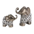 thumbnail image 4 of Set of Two 9" Silver Polyresin Elephant Statue, 4 of 5